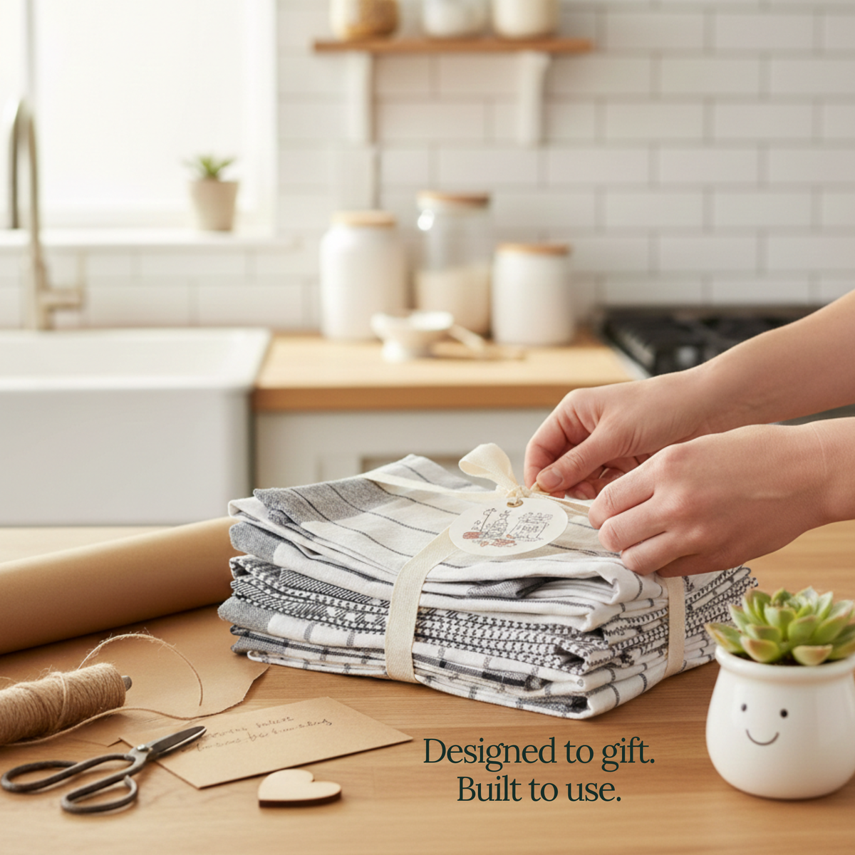 6-Piece Oversized Kitchen Towels - Grey