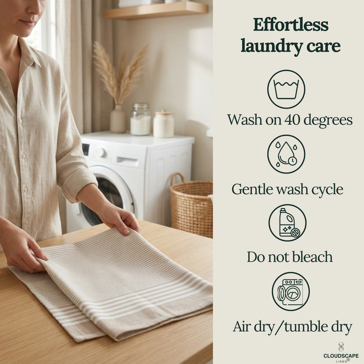 12-Piece Oversized Kitchen Towels: Beige