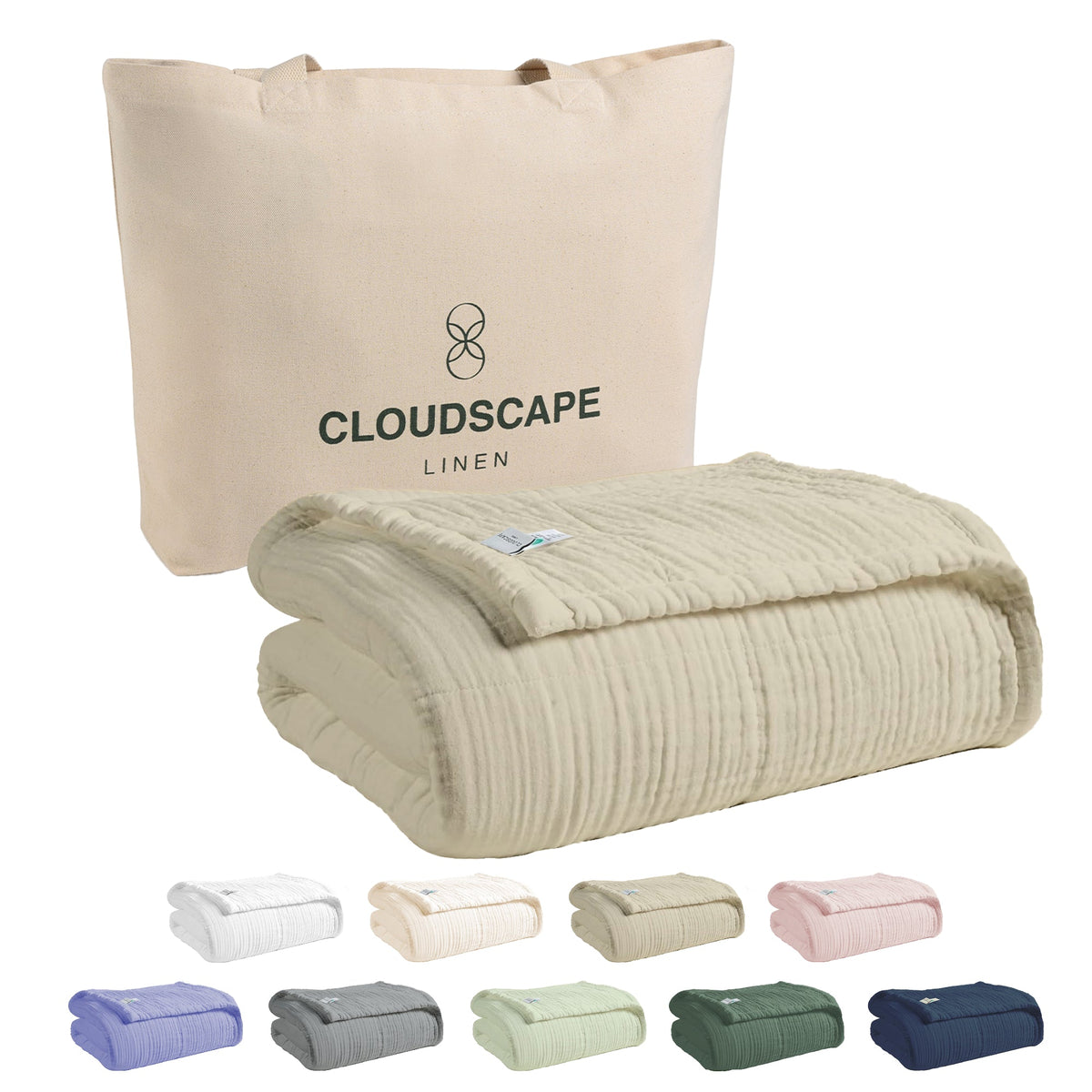 4 Layer Cotton Muslin Blanket - Fog