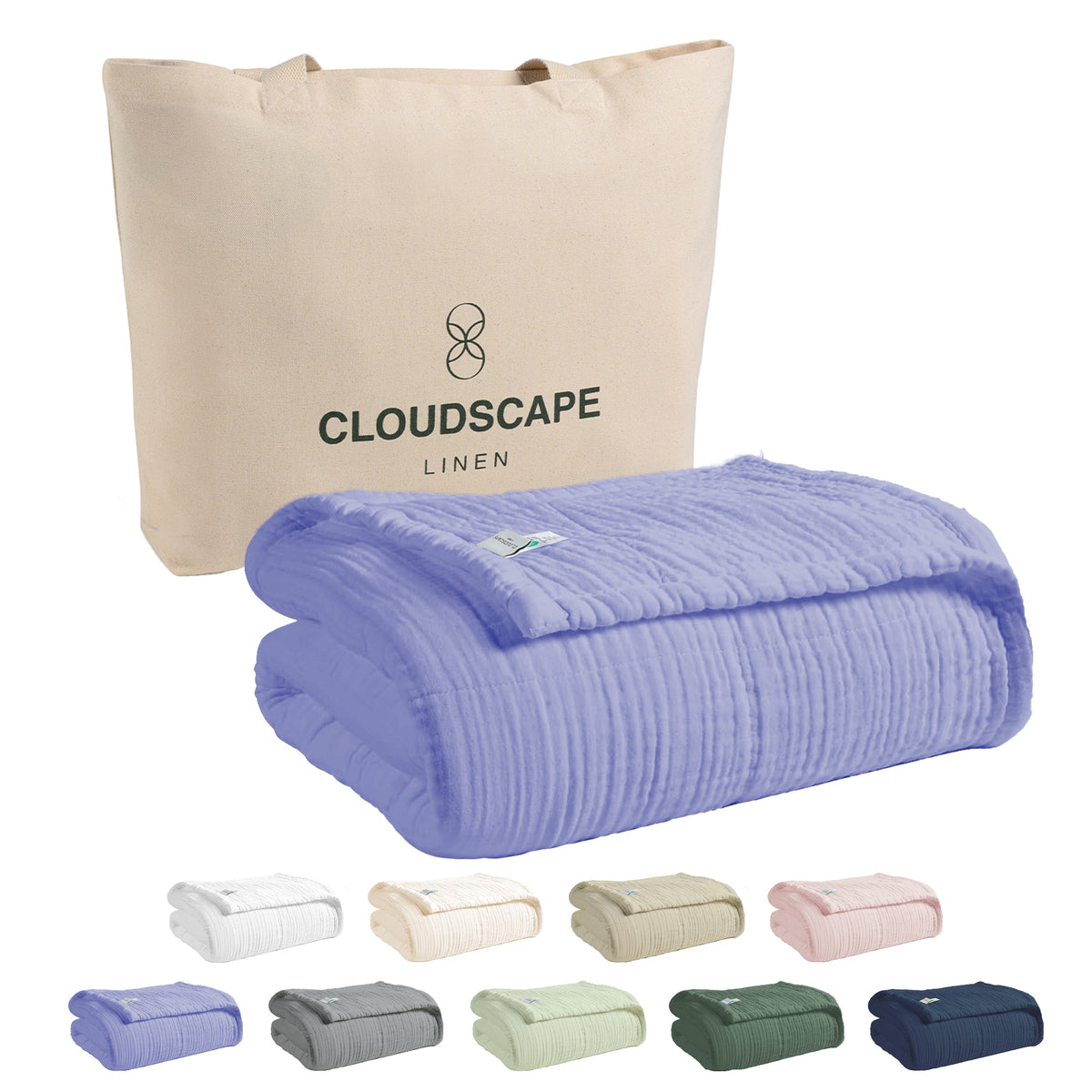 4 Layer Cotton Muslin Blanket - Lavender Blue