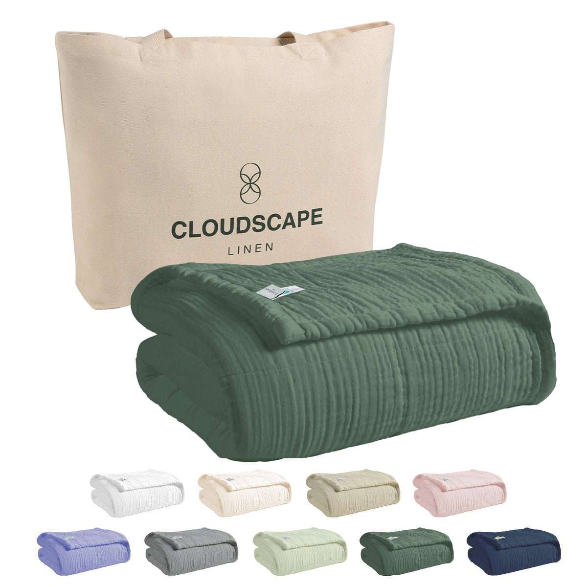 4 Layer Cotton Muslin Blanket - Olive Green