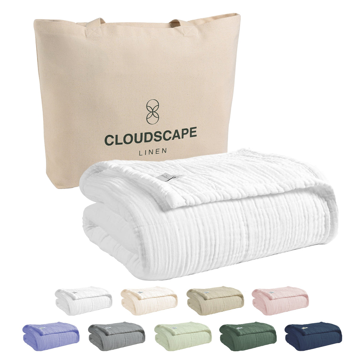 4 Layer Cotton Muslin Blanket - White