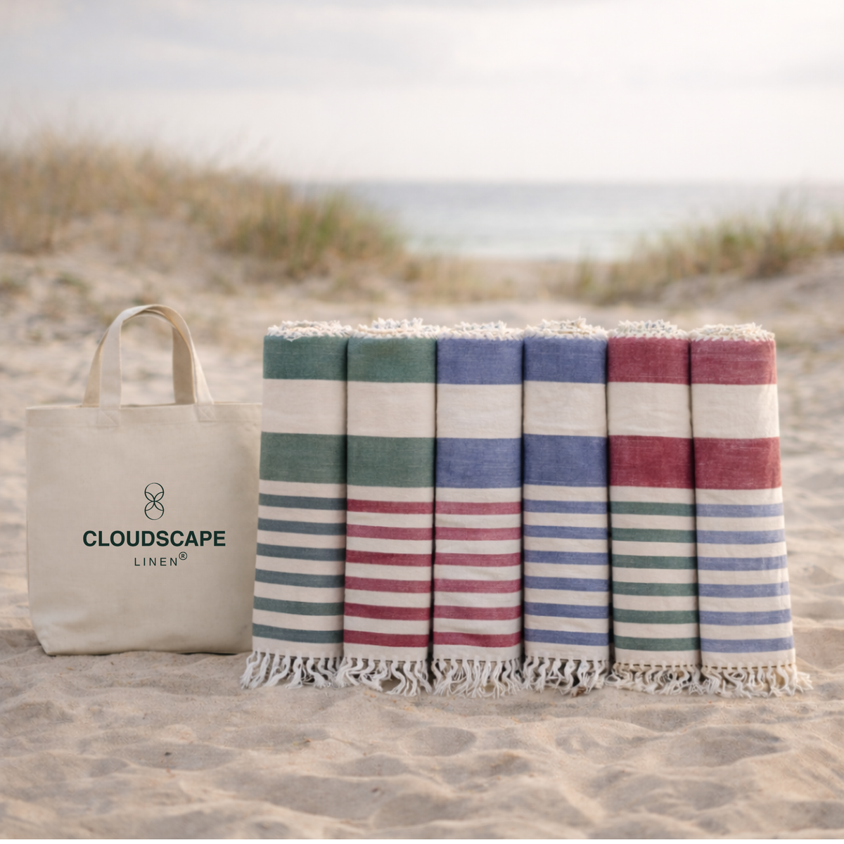 Pack Of 6 Oversized Premium Beach Towels Set - Multi 7