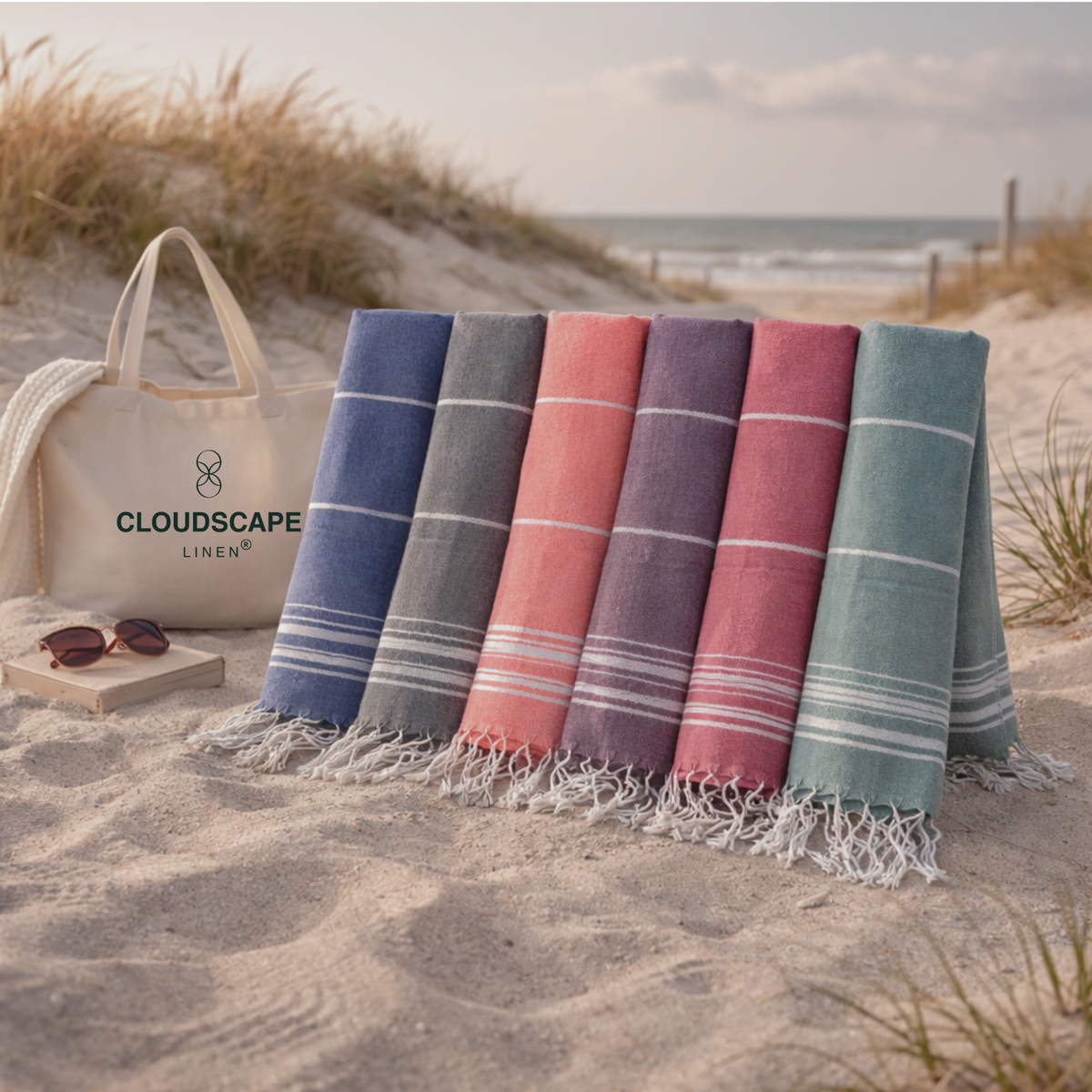 Pack Of 6 Oversized Premium Beach Towels Set - Multi 2