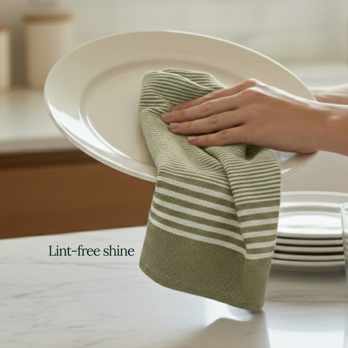 6-Piece Oversized Kitchen Towels: Olive