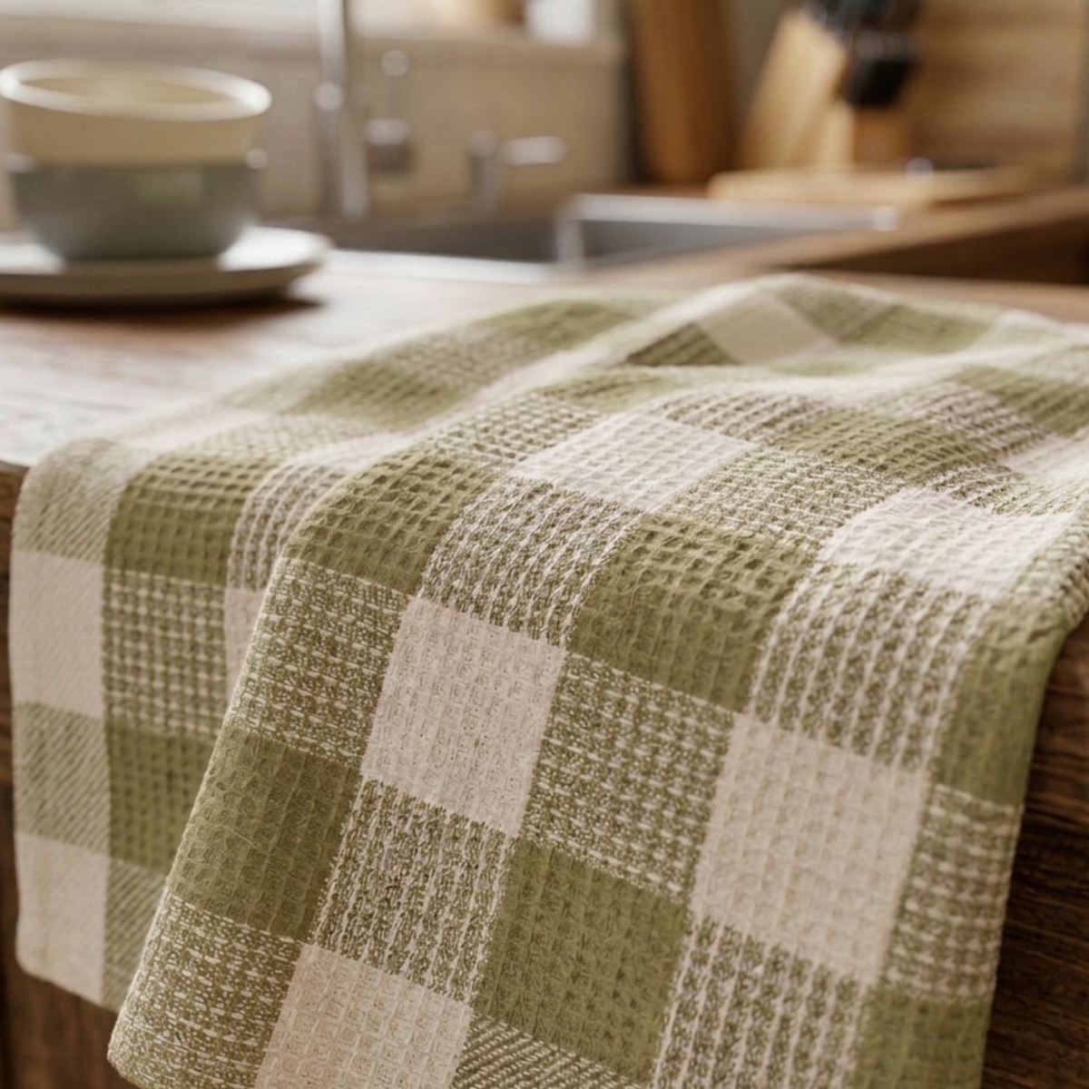 6-Piece Oversized Kitchen Towels: Olive