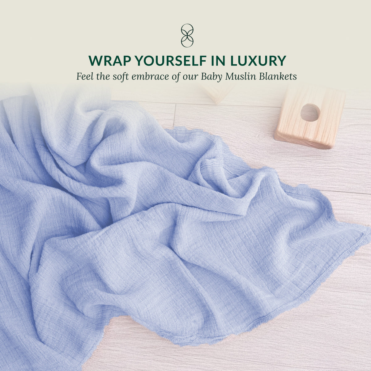 Baby Muslin Blanket - Baby Blue