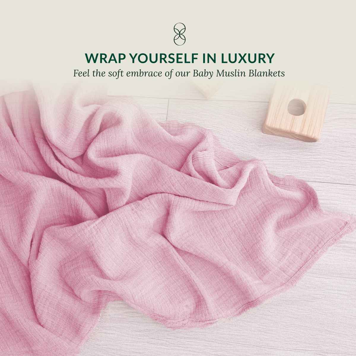 Baby Muslin Blanket - Baby Pink