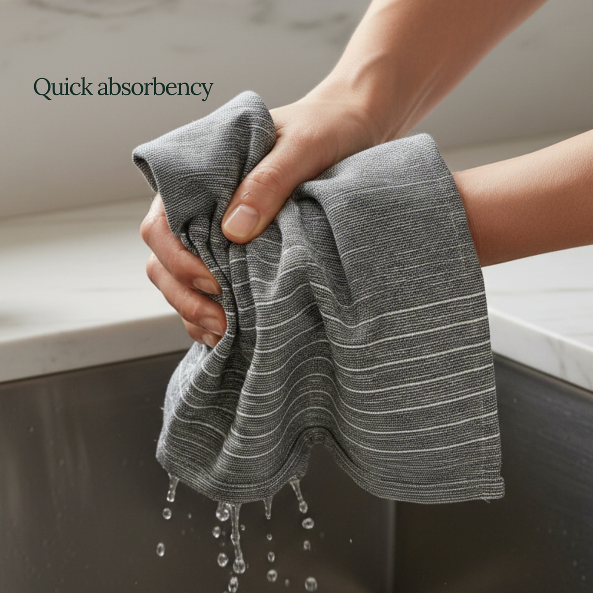 6-Piece Oversized Kitchen Towels: Grey