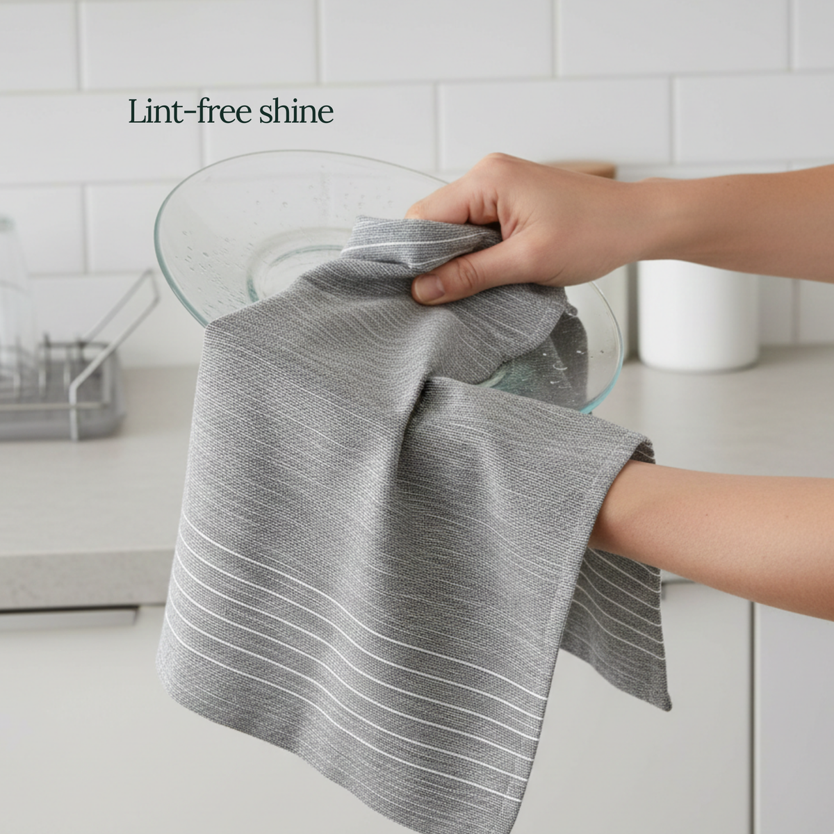 6-Piece Oversized Kitchen Towels: Grey
