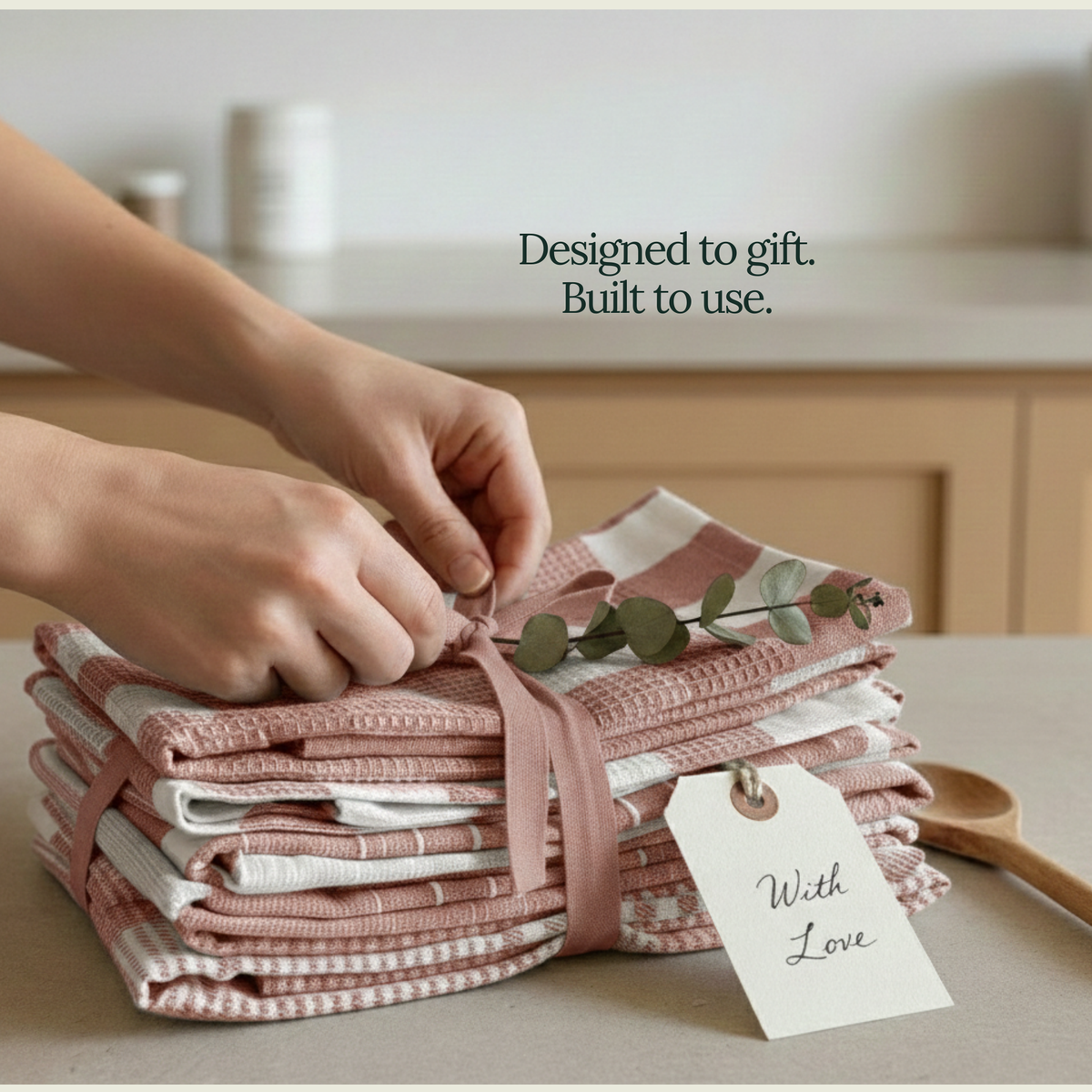 6-Piece Oversized Kitchen Towels: Rust