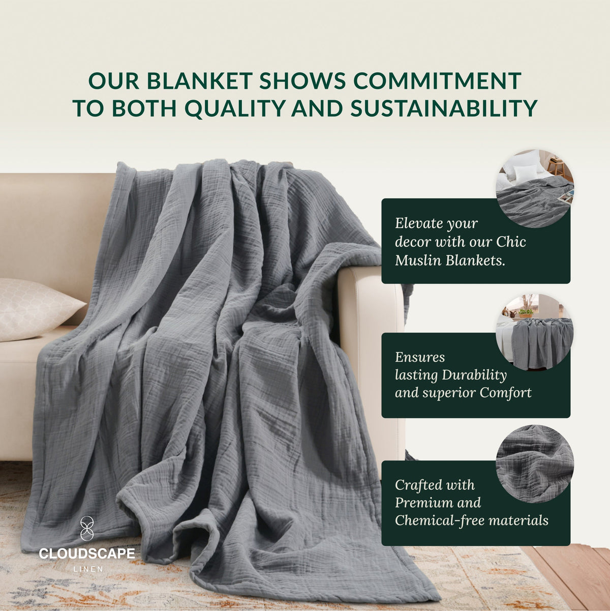 4 Layer Cotton Muslin Blanket - Sharskin