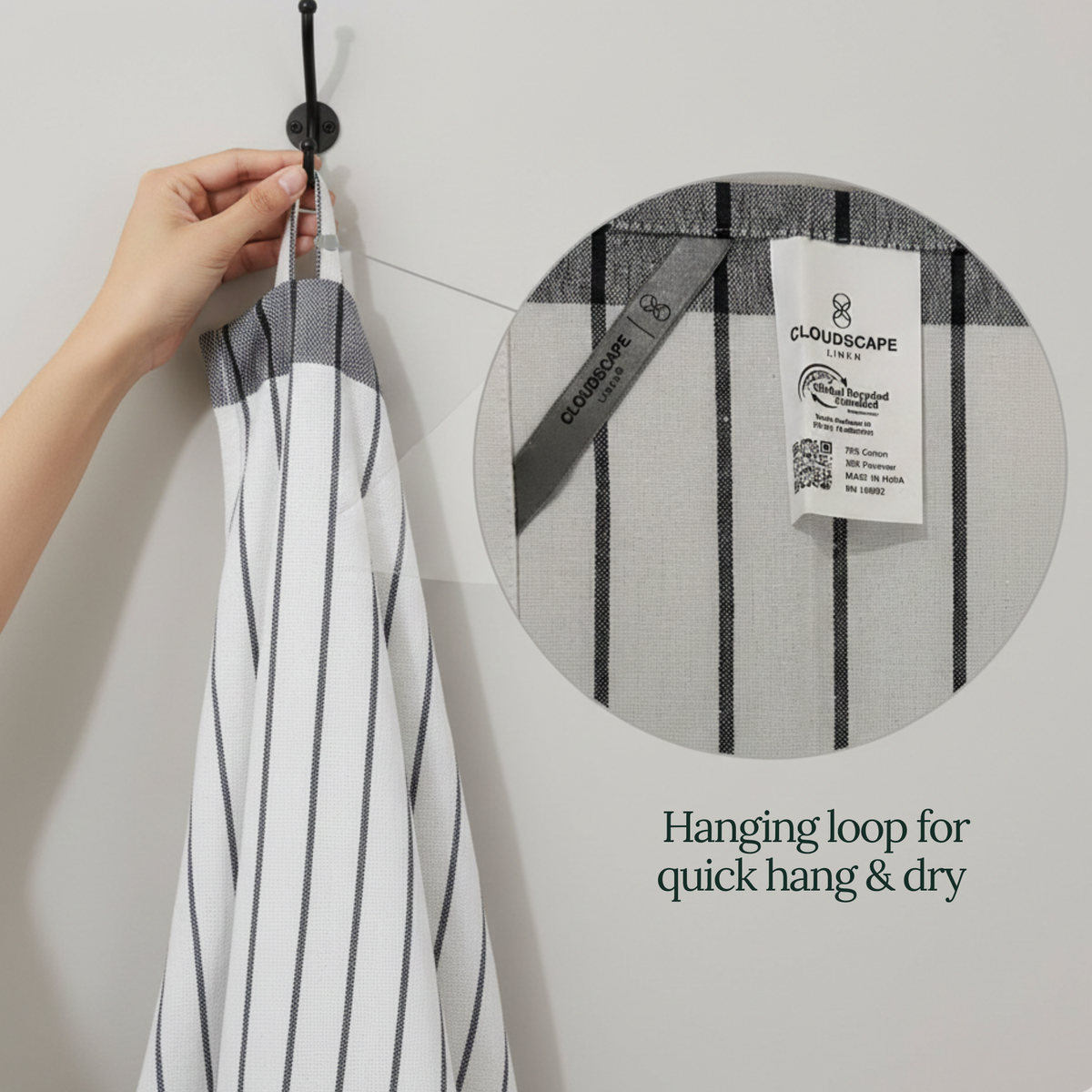 6-Piece Oversized Kitchen Towels - Grey
