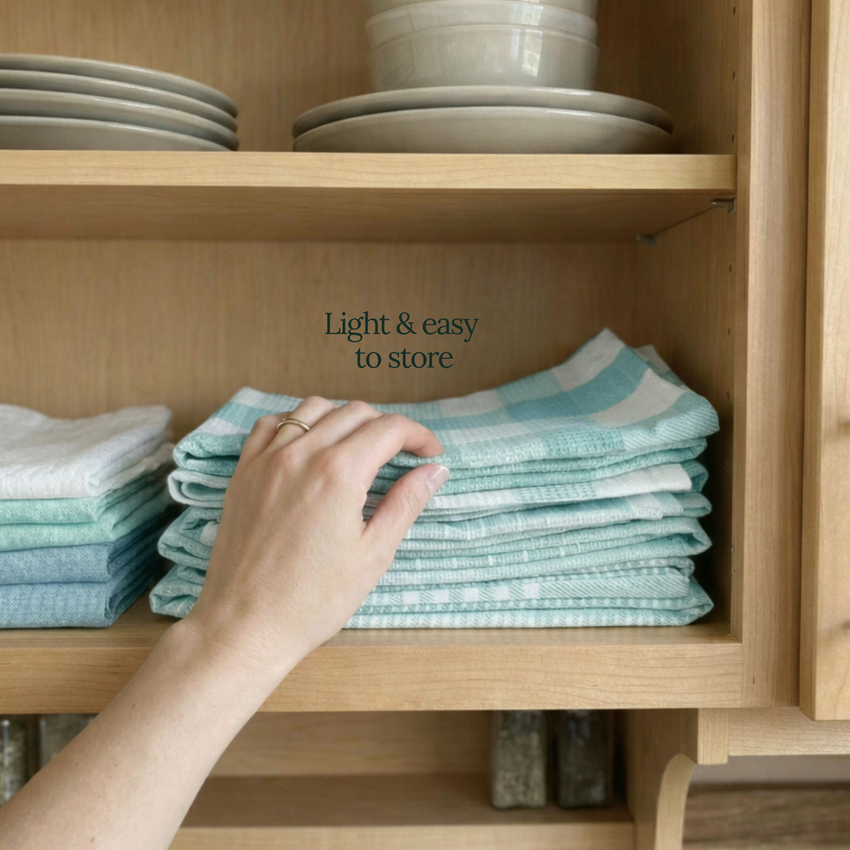 6-Piece Oversized Kitchen Towels: Aqua