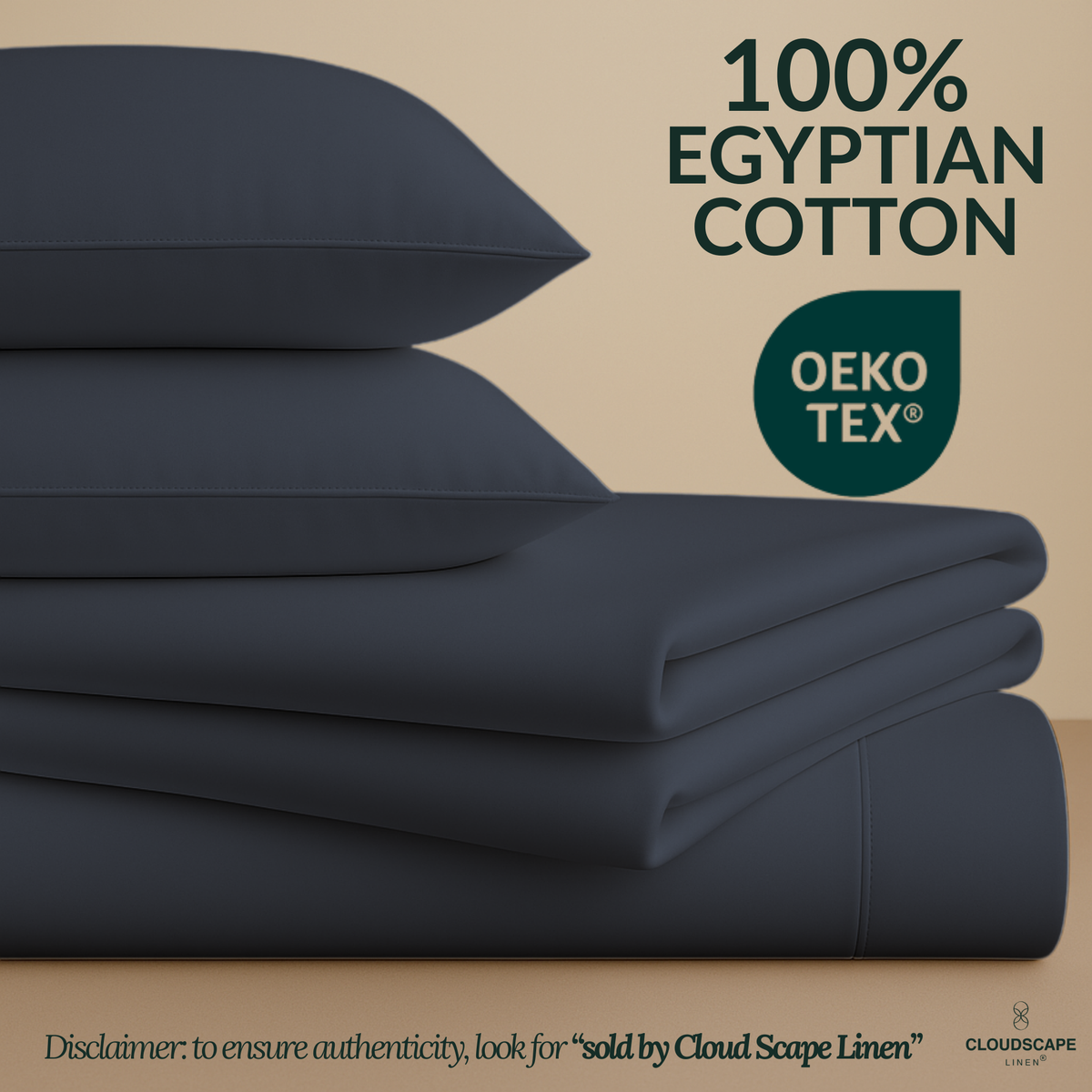1000 Thread Count Egyptian Cotton : Black Bedsheet Set