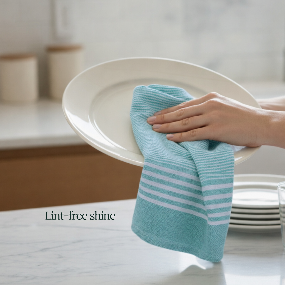 6-Piece Oversized Kitchen Towels: Aqua
