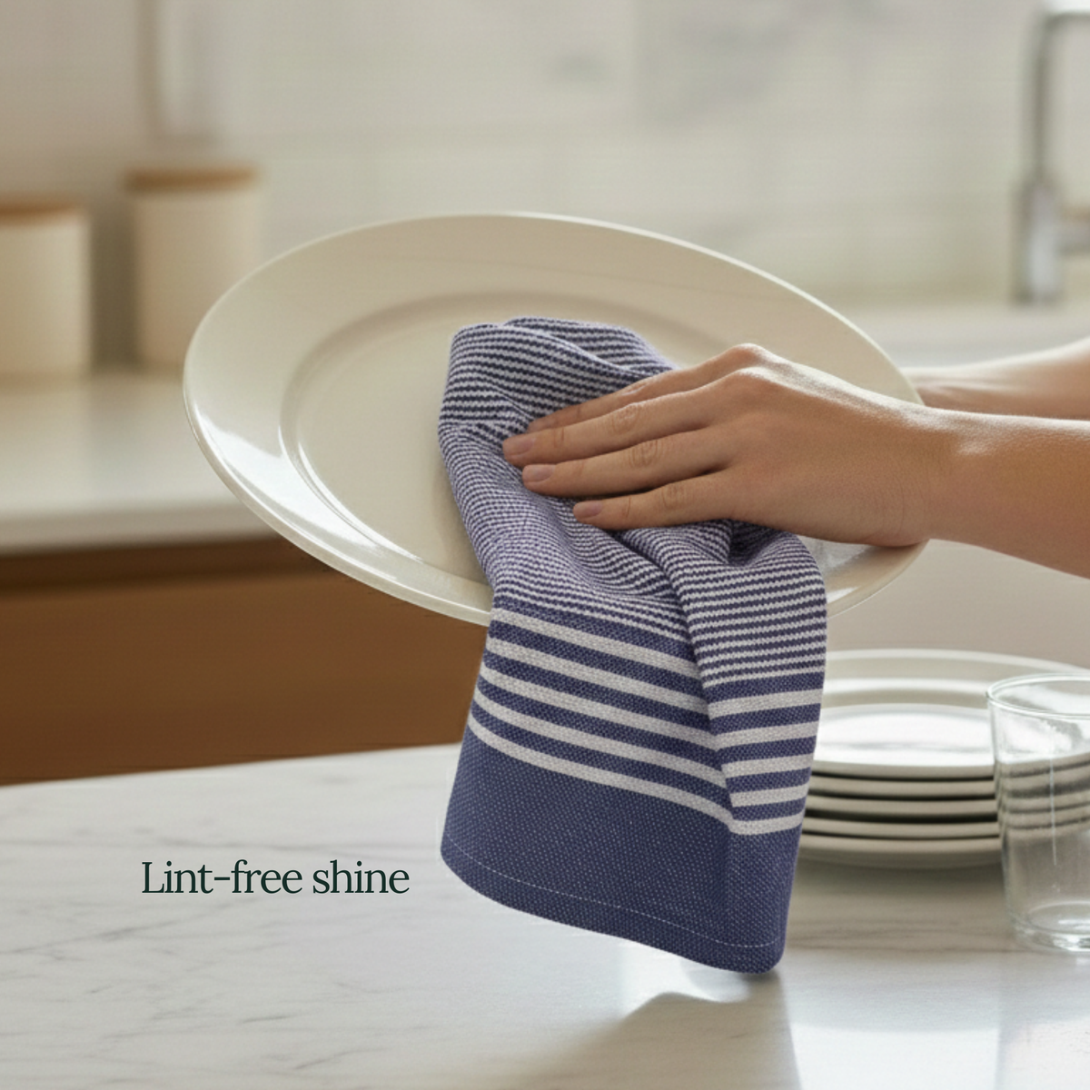 6-Piece Oversized Kitchen Towels: Indigo