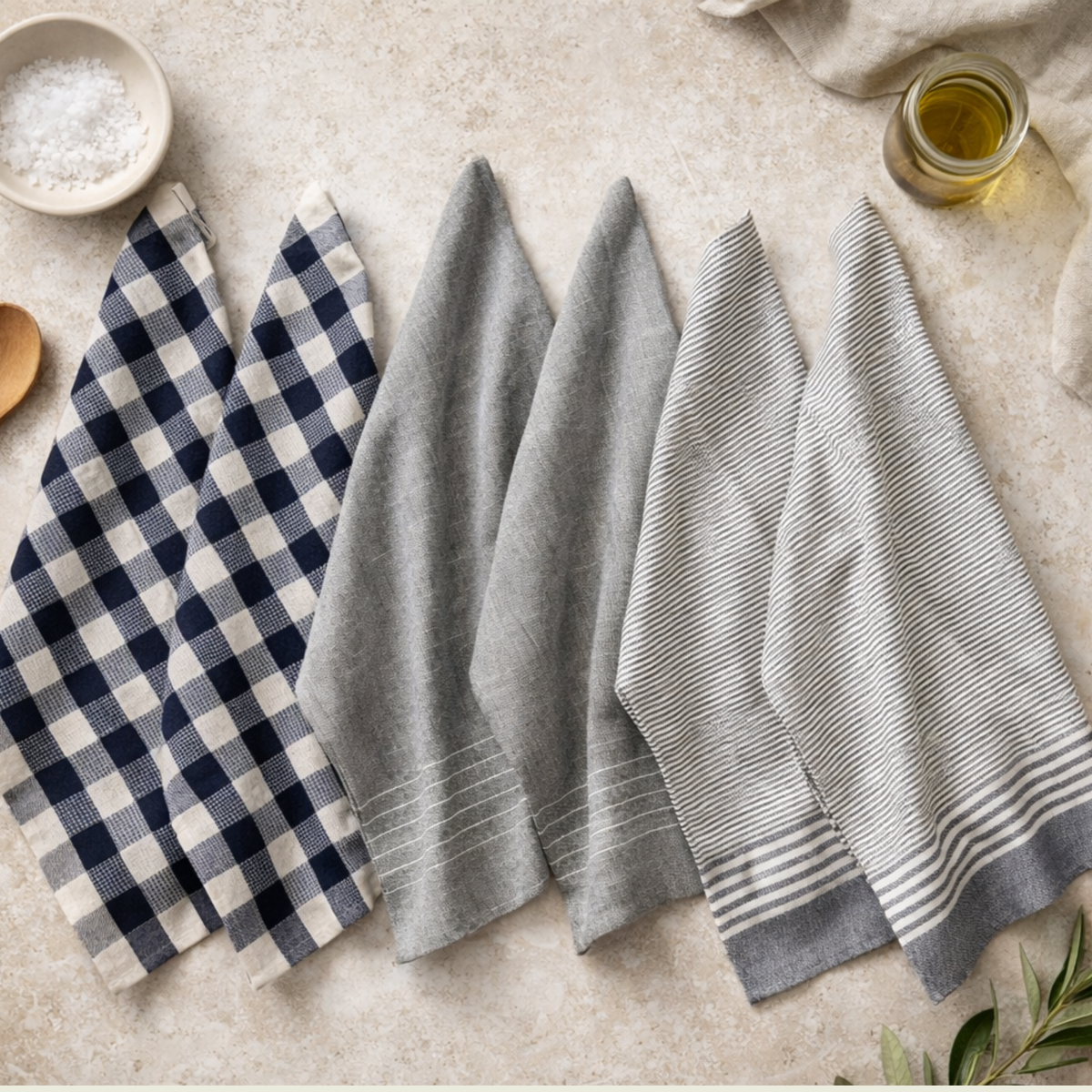 6-Piece Oversized Kitchen Towels: Indigo