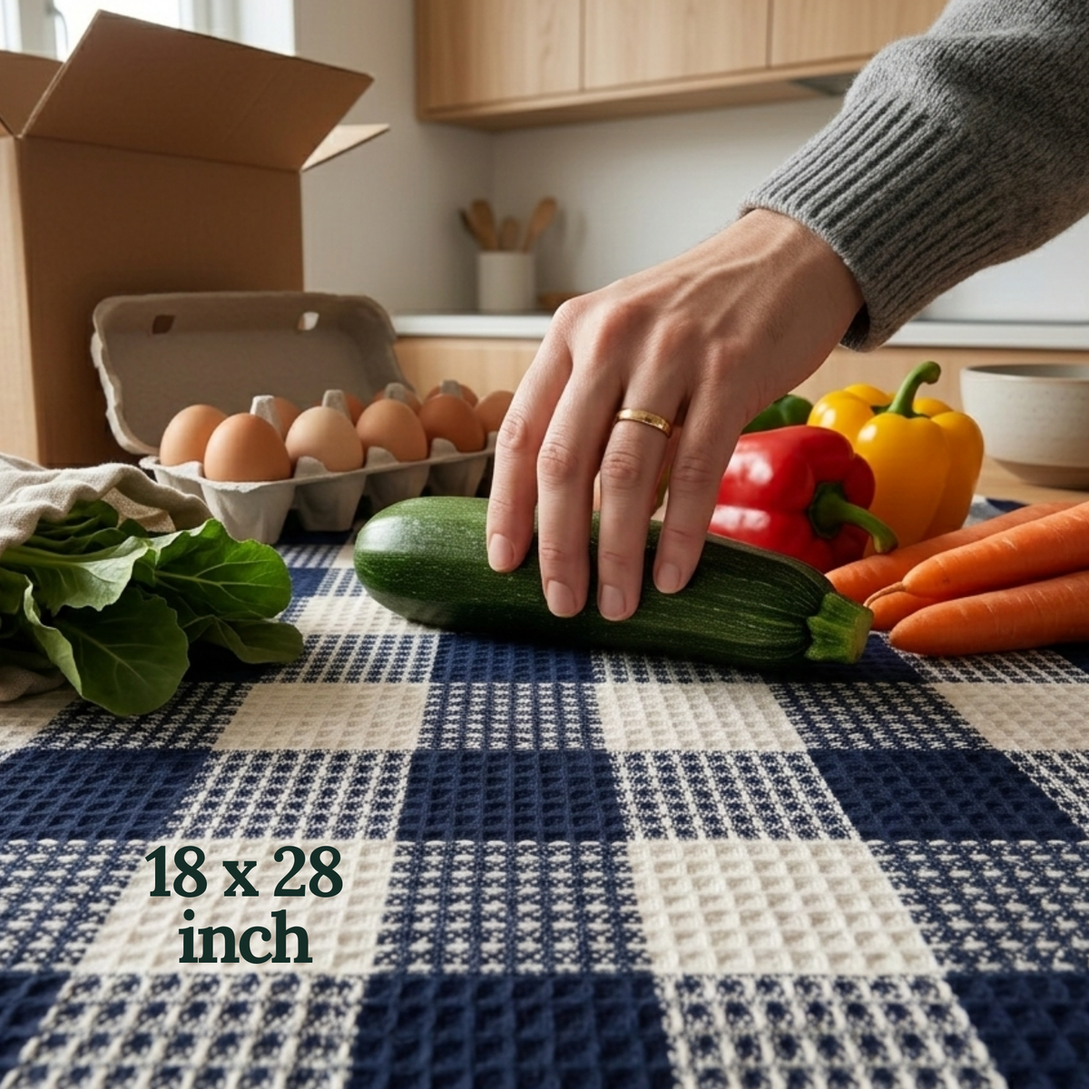 6-Piece Oversized Kitchen Towels: Indigo