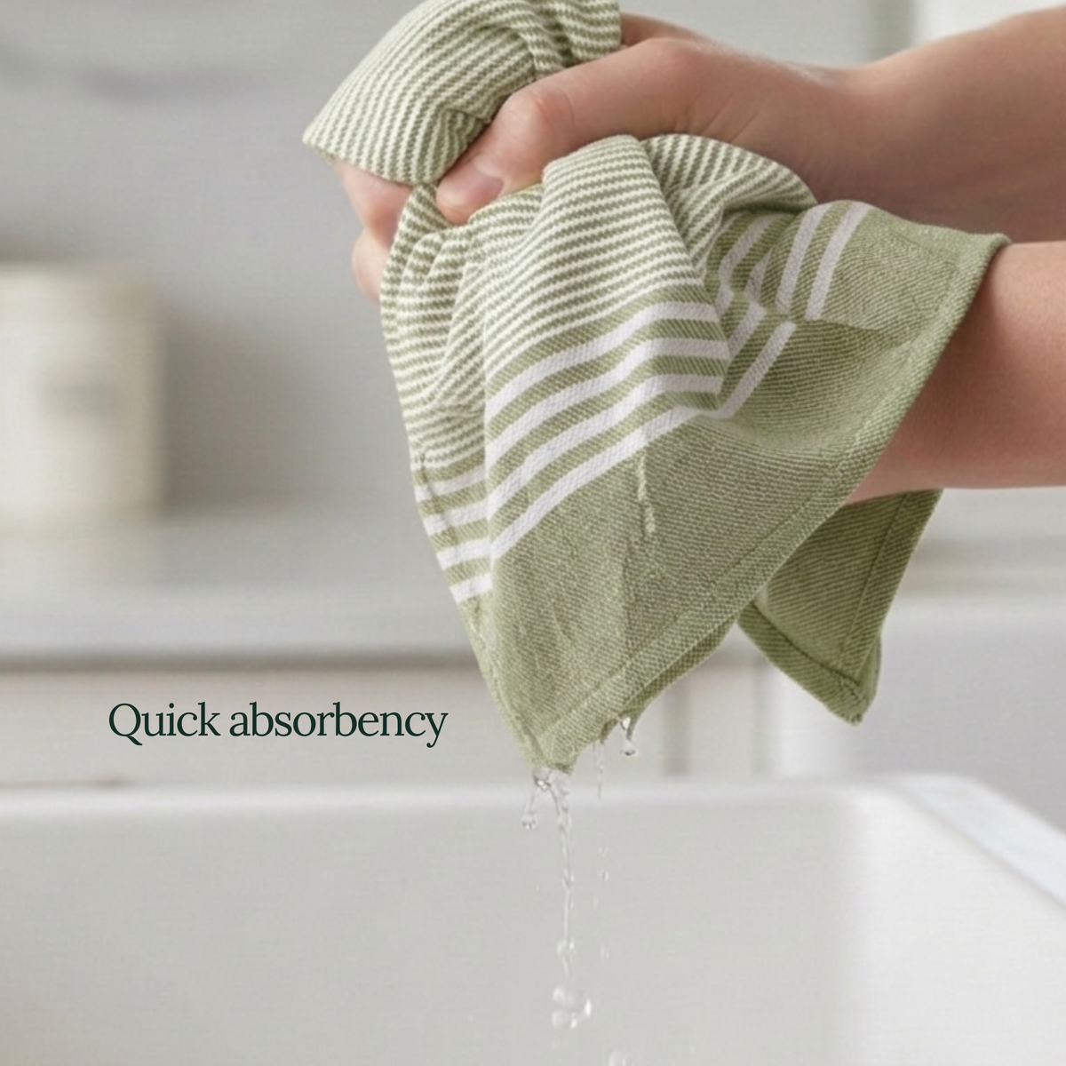 12-Piece Oversized Kitchen Towels: Olive