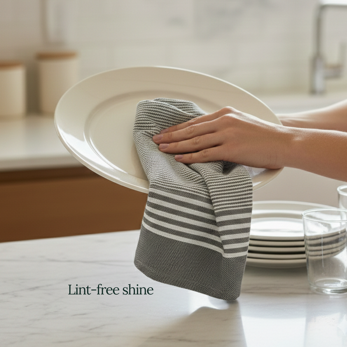 6-Piece Oversized Kitchen Towels - Grey