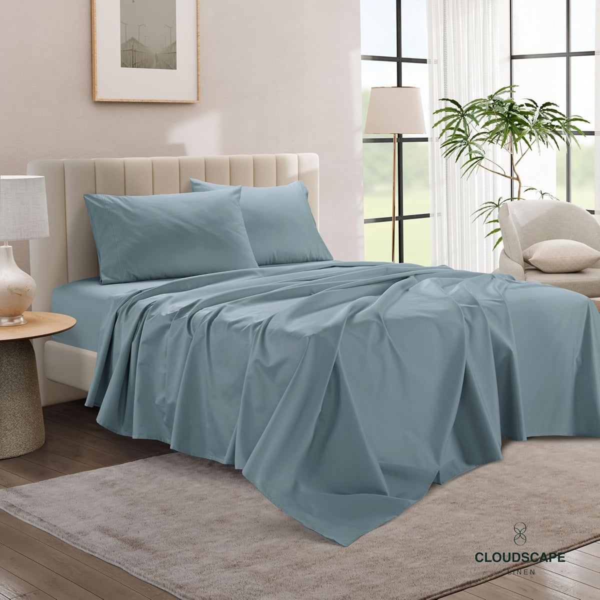 400 Thread Count Egyptian Cotton : French Blue Pillow Case - 2 Piece