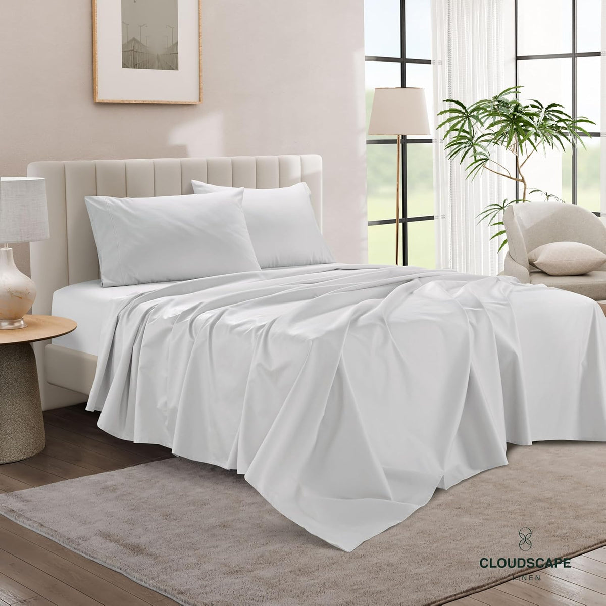 400 Thread Count Egyptian Cotton : White Pillow Case - 2 Piece