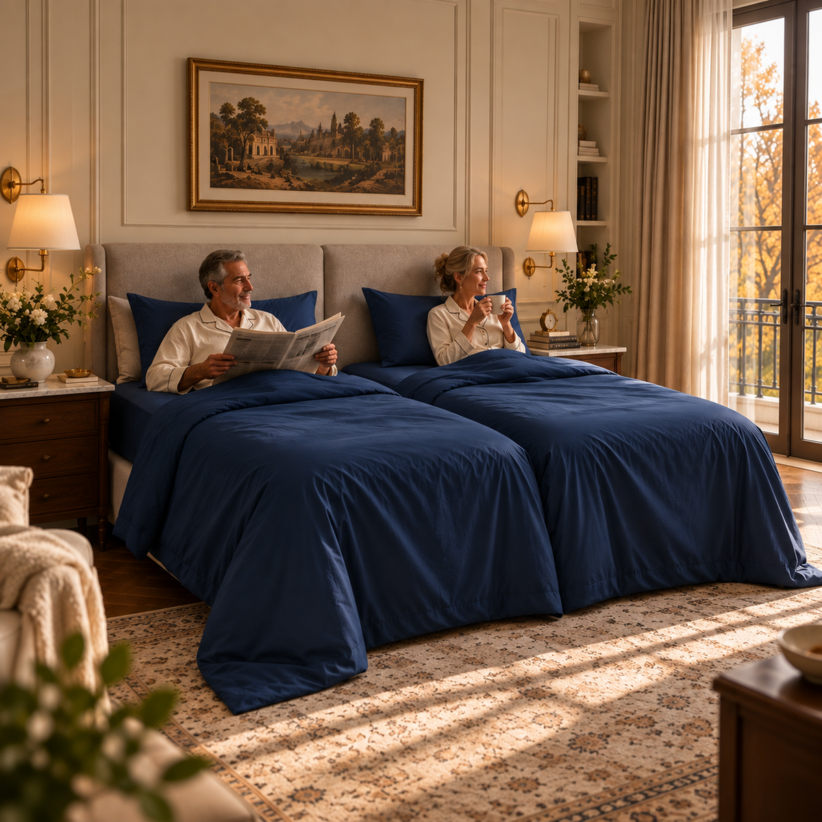 1000 Thread Count Egyptian Cotton : Dark Denim Bedsheet Set