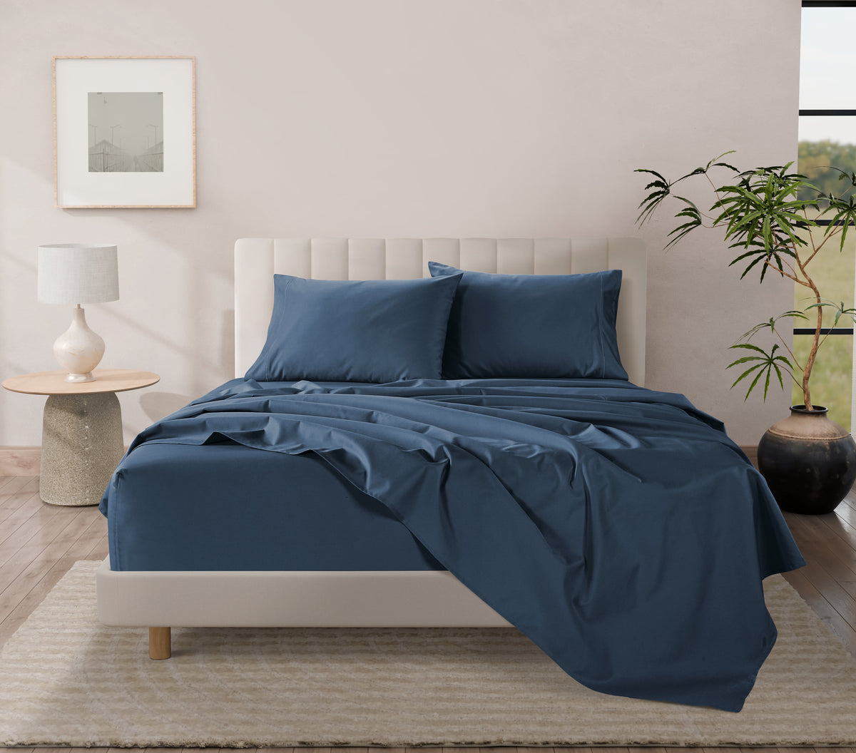 400 Thread Count Egyptian Cotton : Dark Denim Pillow Case - 2 Piece