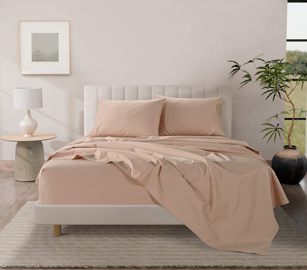 400 Thread Count Egyptian Cotton : Sepia Rose Pillow Case - 2 Piece