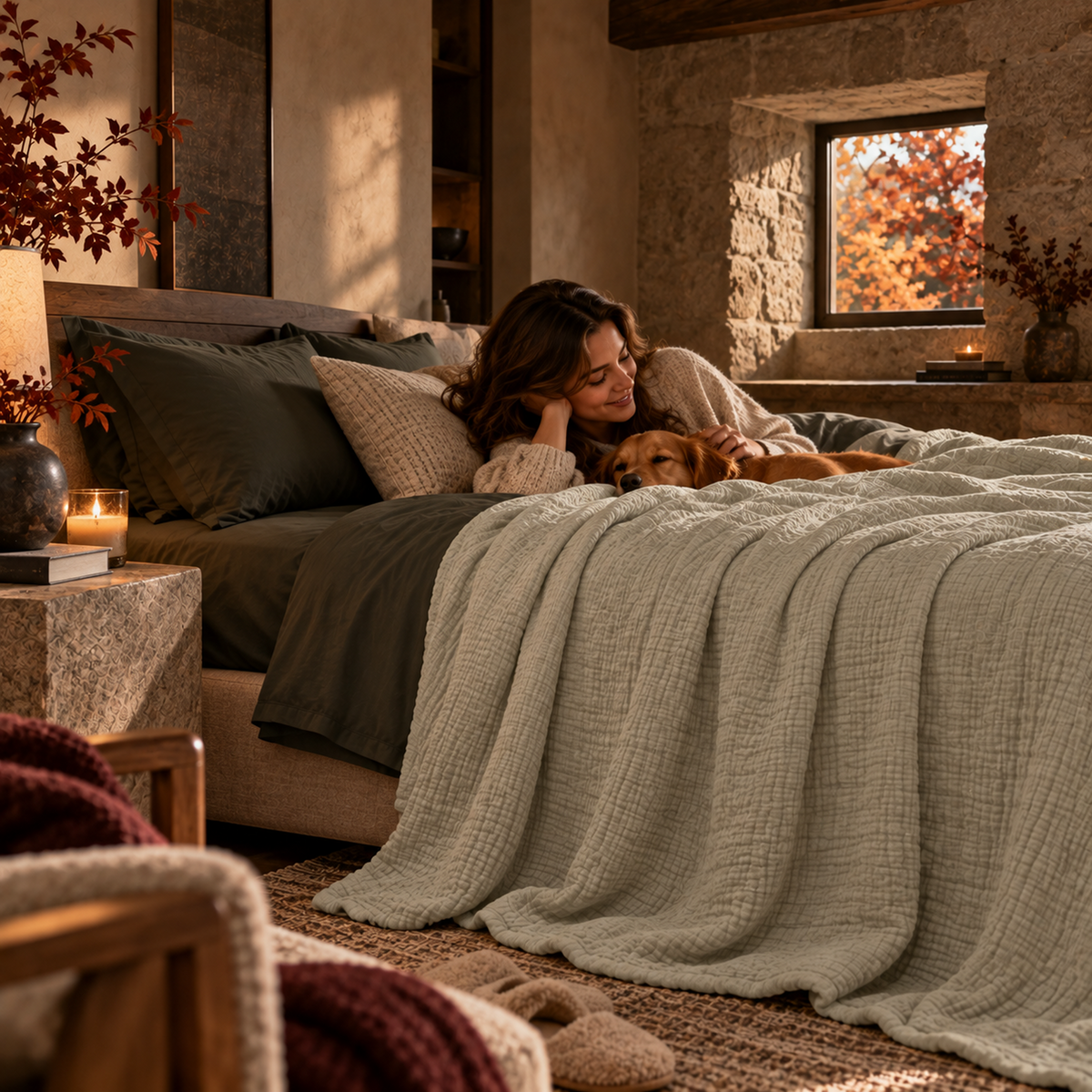 4 Layer Cotton Muslin Blanket: Fog