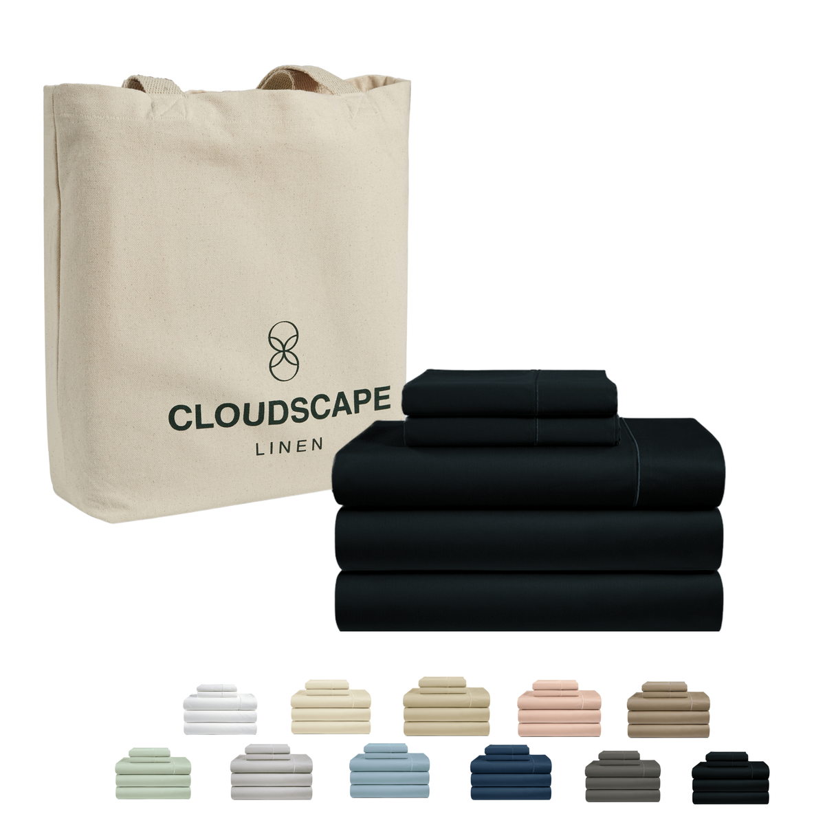 1000 Thread Count Egyptian Cotton : Black Bedsheet Set