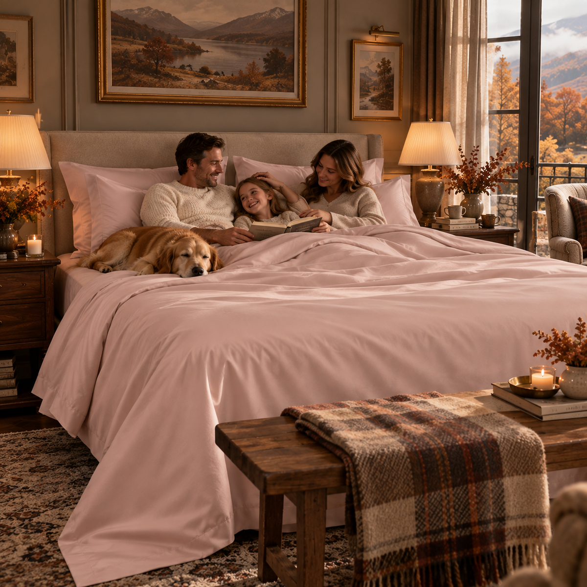 400 Thread Count Egyptian Cotton : Sepia Rose Bedsheet Set