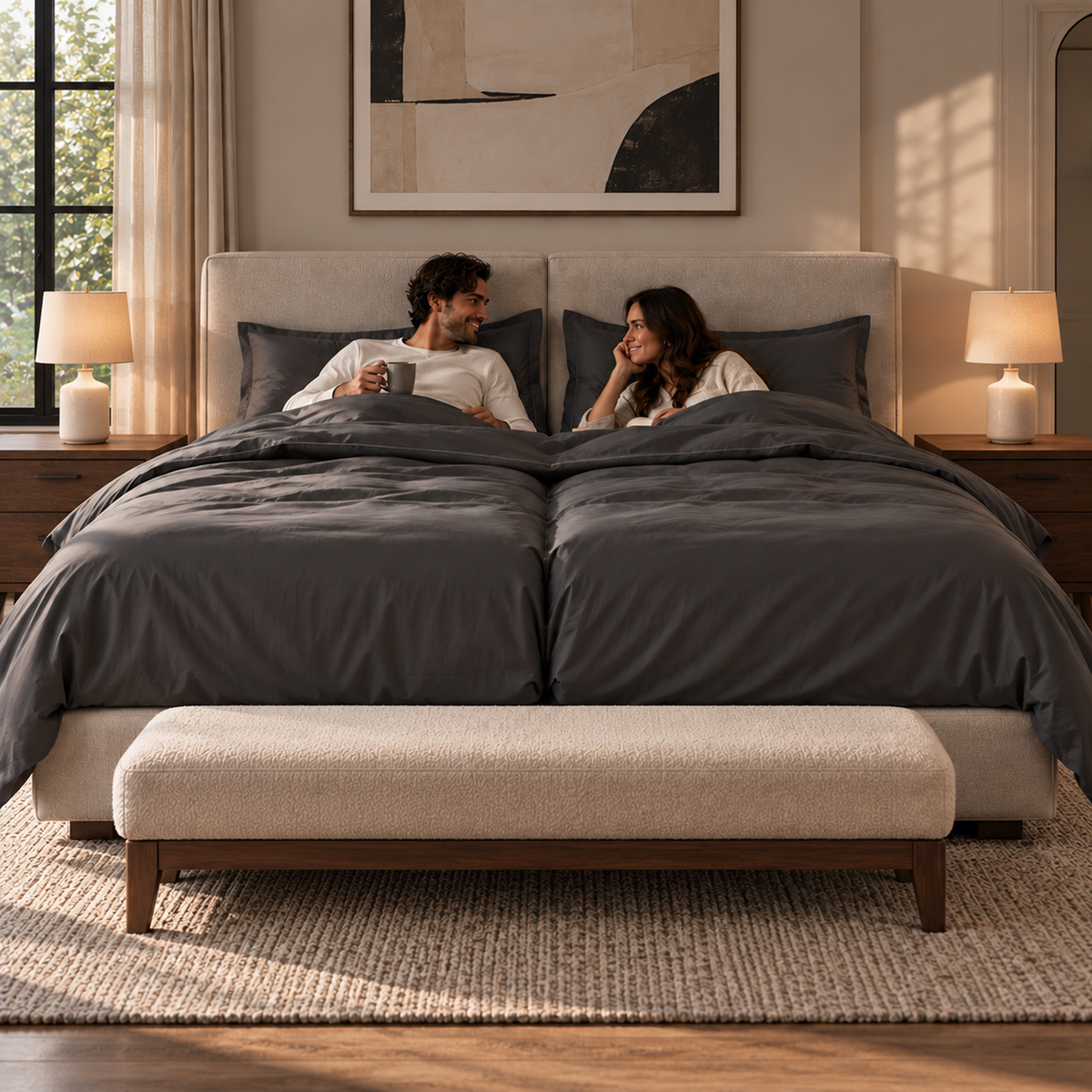 1000 Thread Count Egyptian Cotton : Charcoal Grey Bedsheet Set