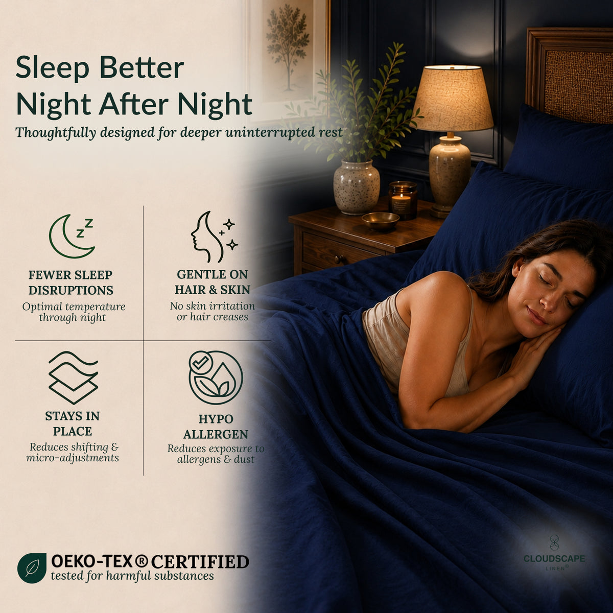 400 Thread Count Egyptian Cotton : Dark Denim Bedsheet Set