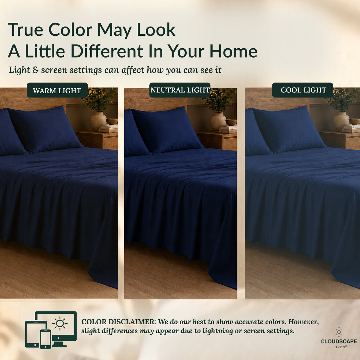 400 Thread Count Egyptian Cotton : Dark Denim Bedsheet Set