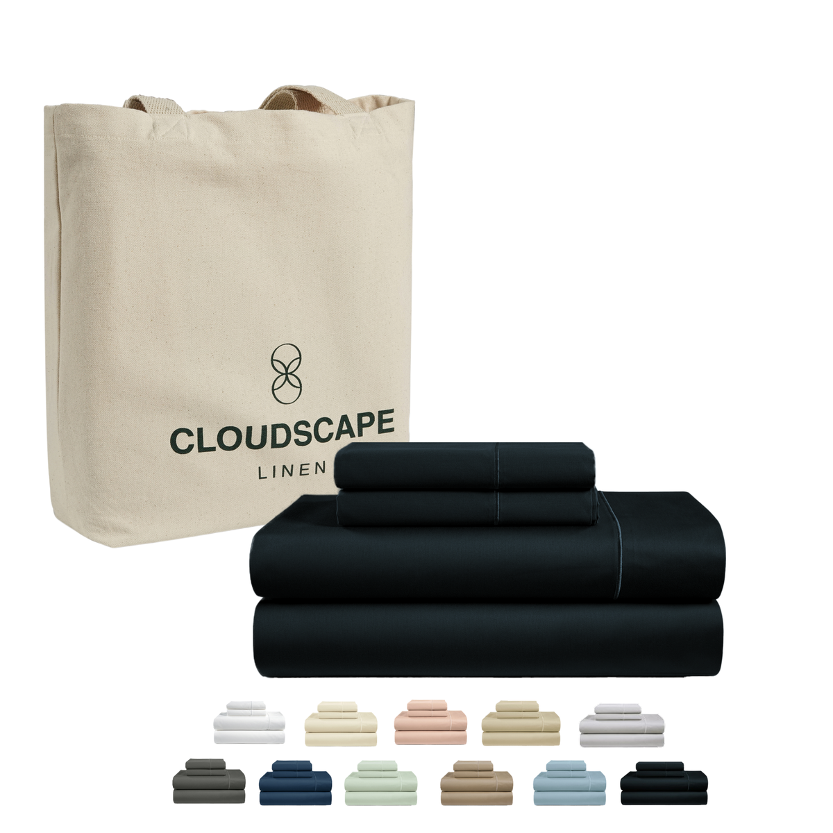 1000 Thread Count Egyptian Cotton : Black Bedsheet Set
