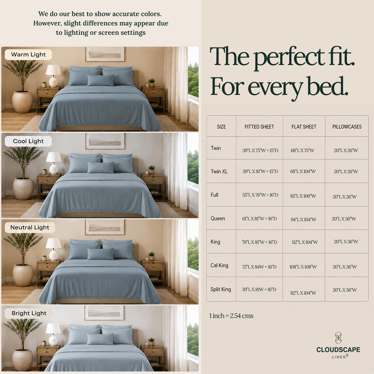 1000 Thread Count Egyptian Cotton : French Blue Bedsheet Set