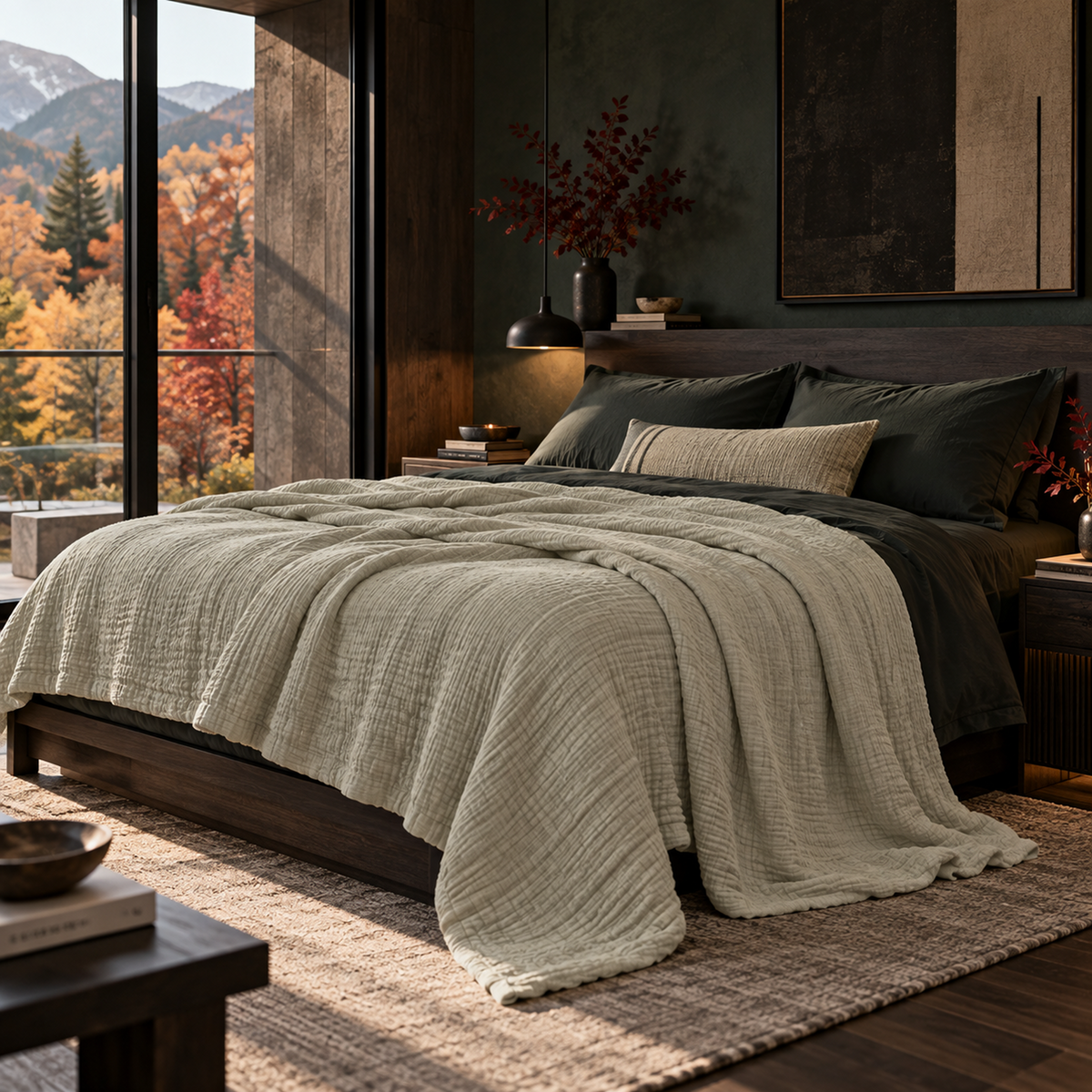 8 Layer Cotton Muslin Blanket - Fog