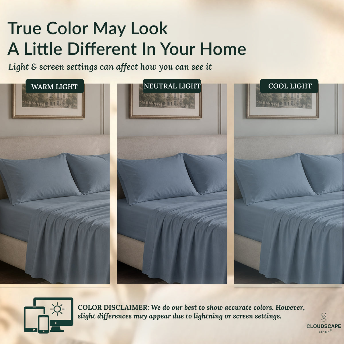 400 Thread Count Egyptian Cotton : French Blue Bedsheet Set