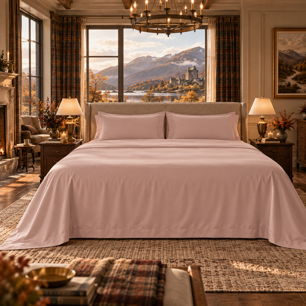 1000 Thread Count Egyptian Cotton : Sepia Rose Bedsheet Set
