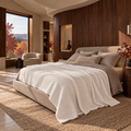 Cotton Herringbone Blanket: White