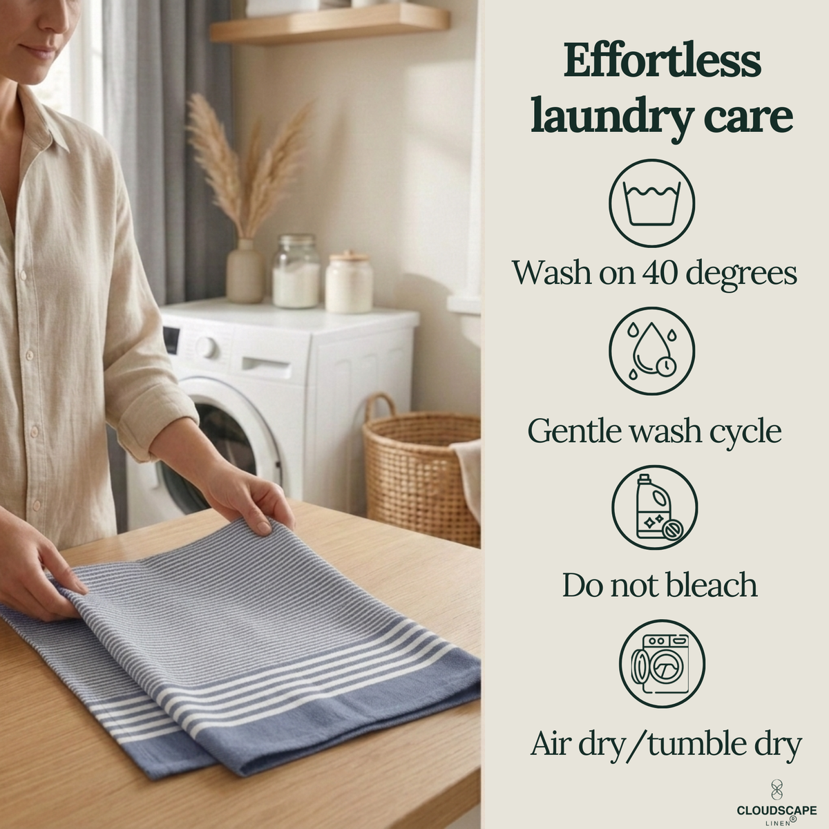 12-Piece Oversized Kitchen Towels: Indigo