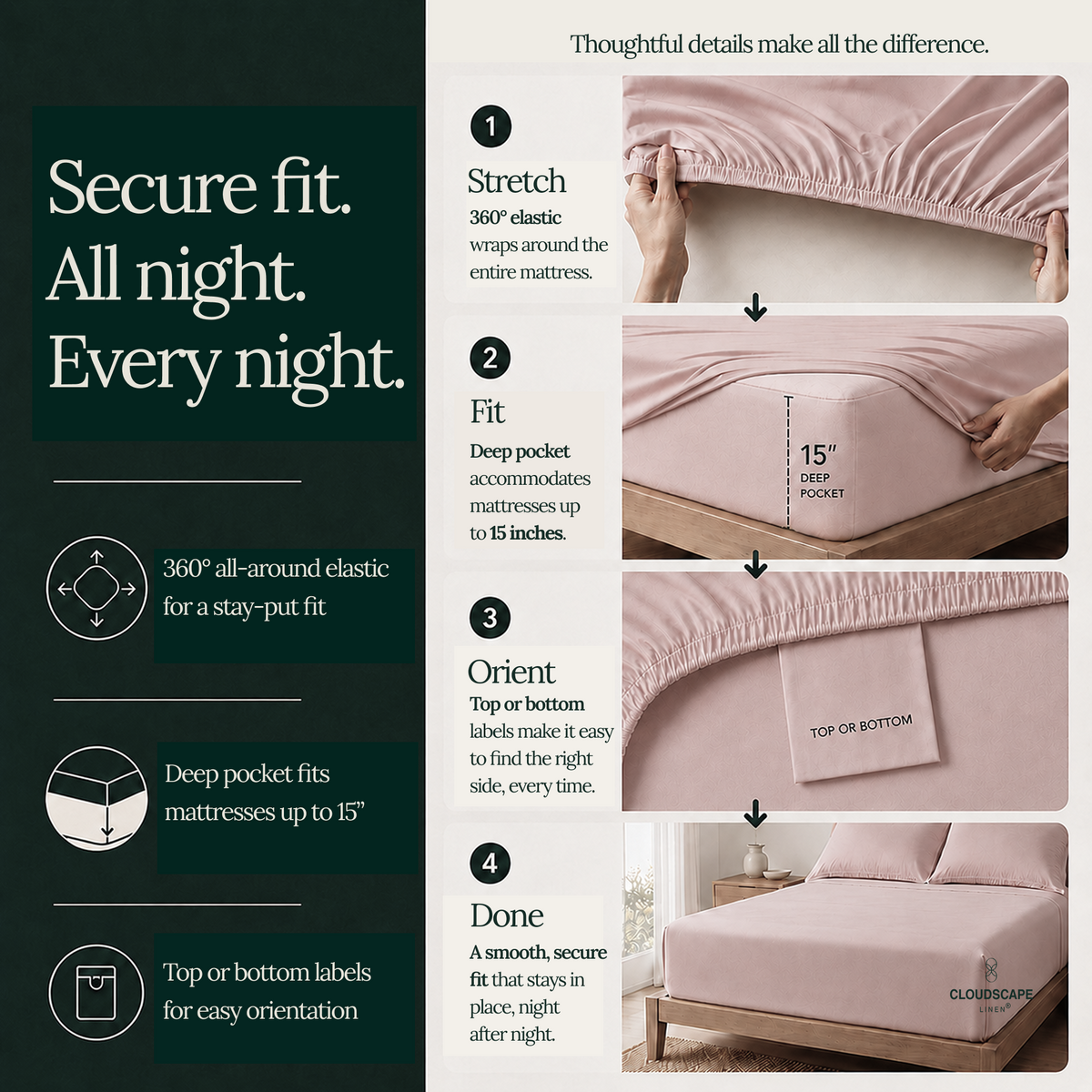 1000 Thread Count Egyptian Cotton : Sepia Rose Bedsheet Set