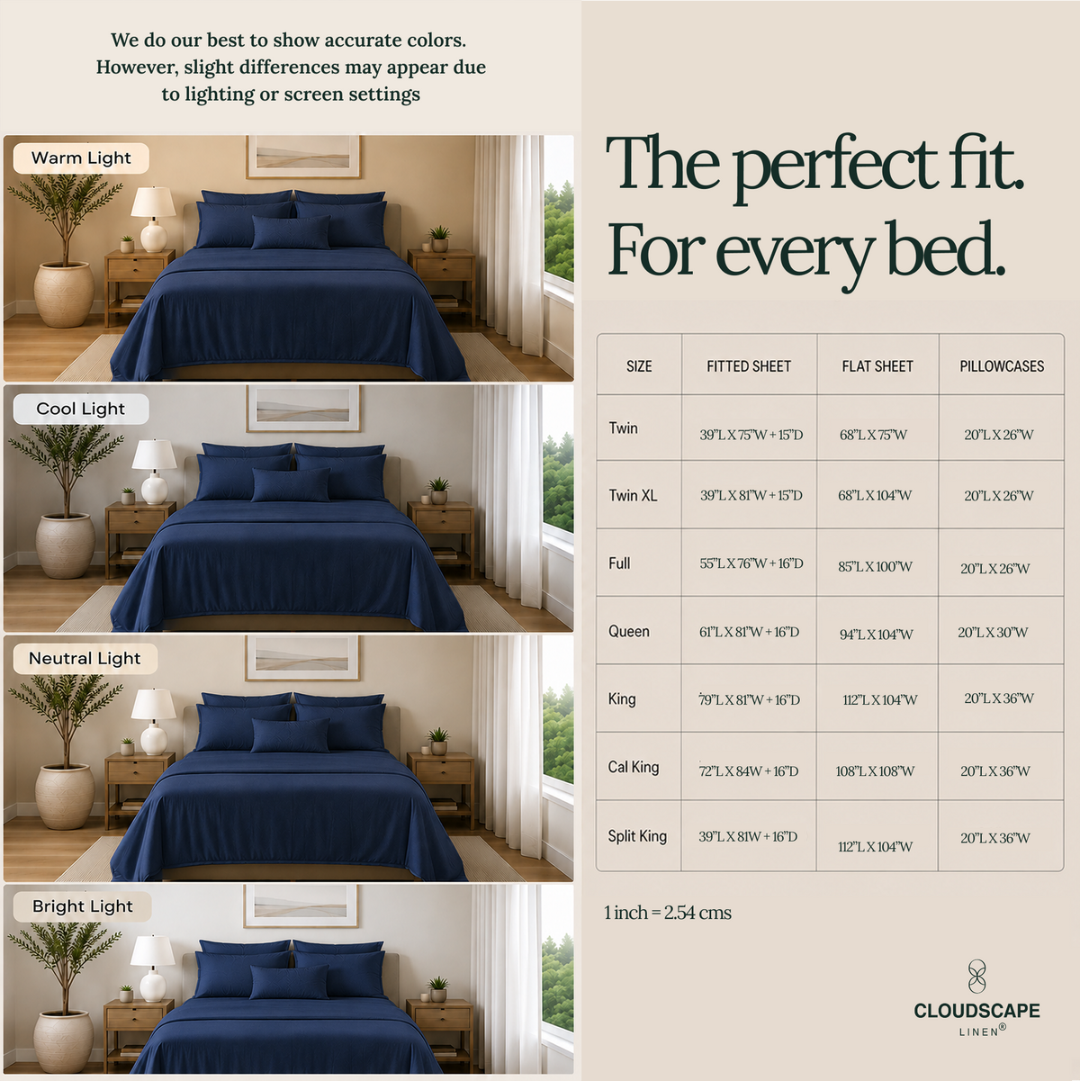 1000 Thread Count Egyptian Cotton : Dark Denim Bedsheet Set