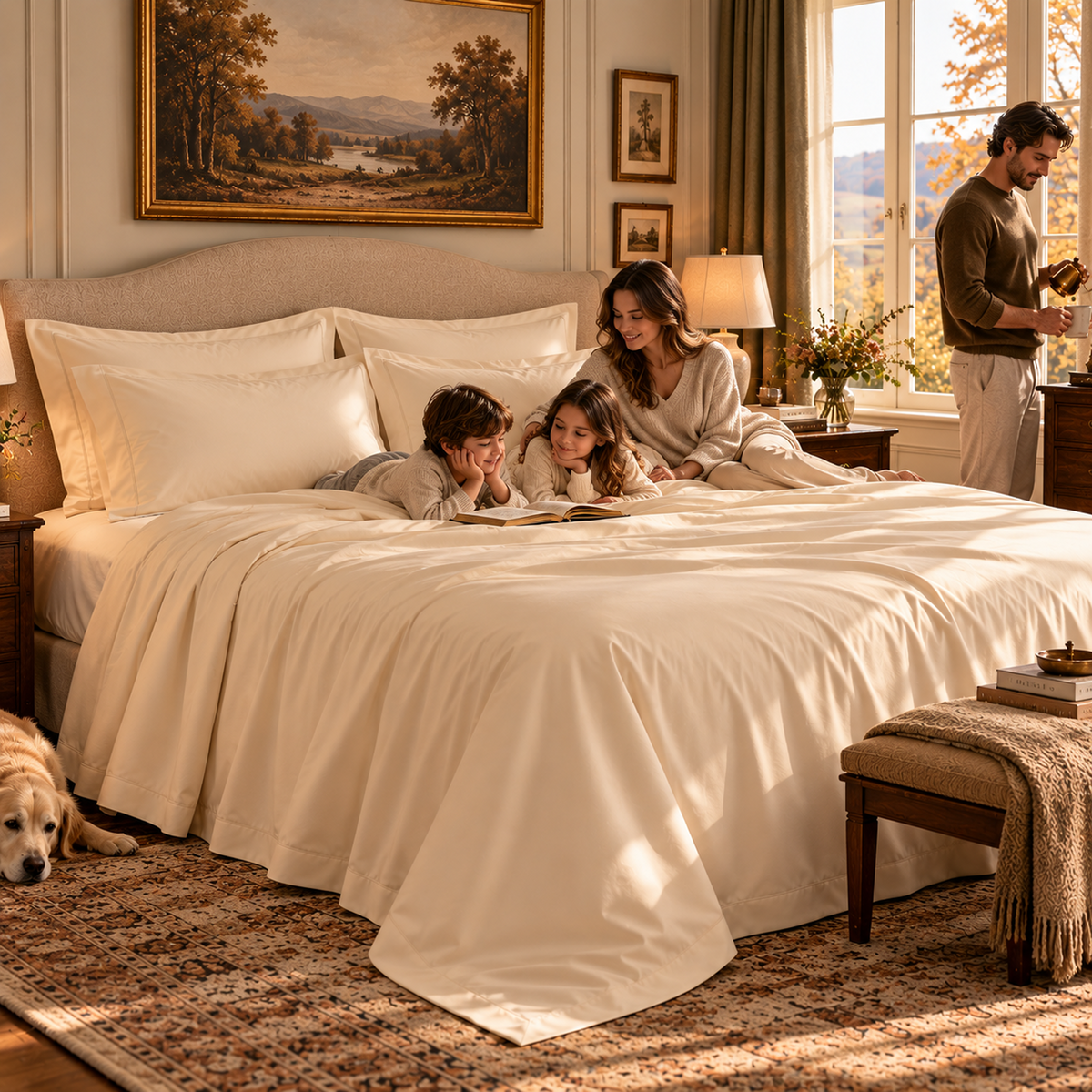 1000 Thread Count Egyptian Cotton : Ivory Bedsheet Set