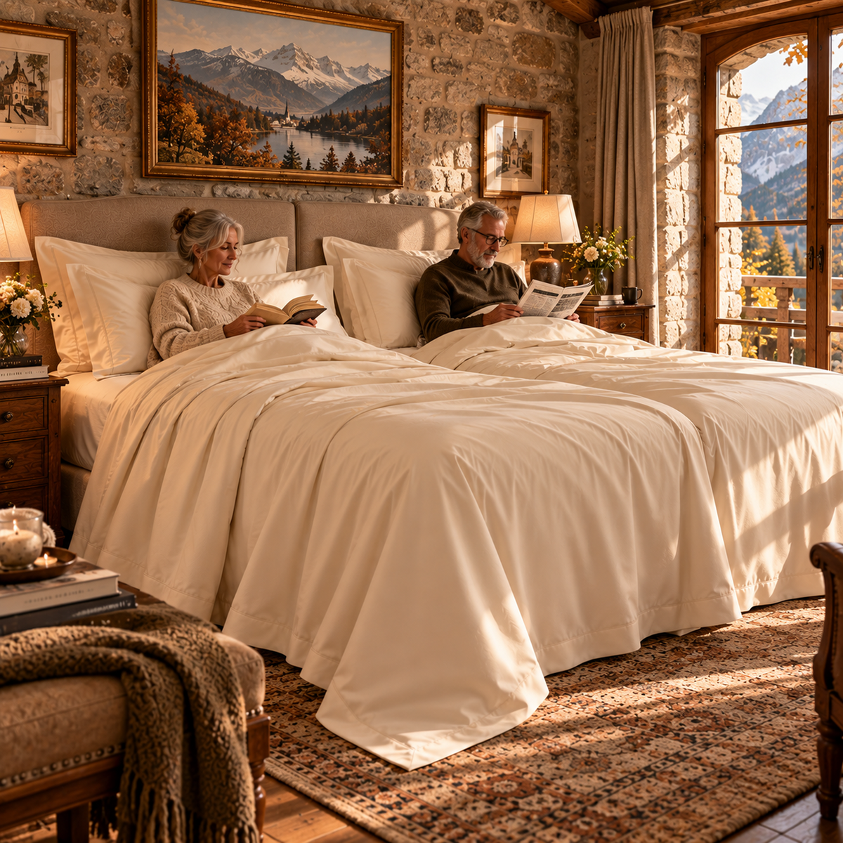 400 Thread Count Egyptian Cotton : Ivory Bedsheet Set