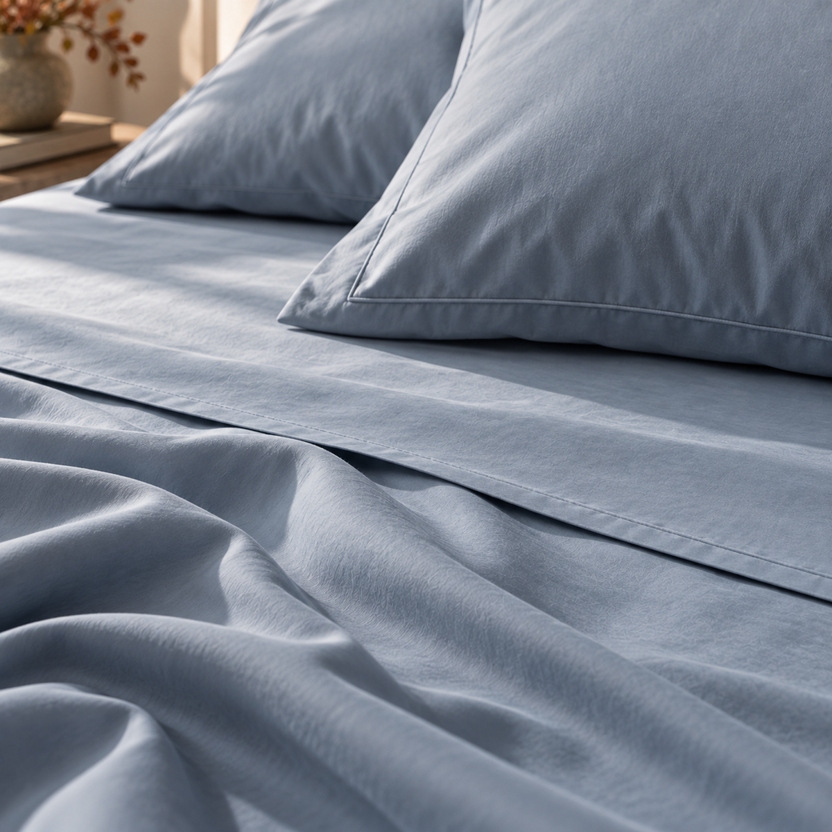 400 Thread Count Egyptian Cotton : French Blue Bedsheet Set