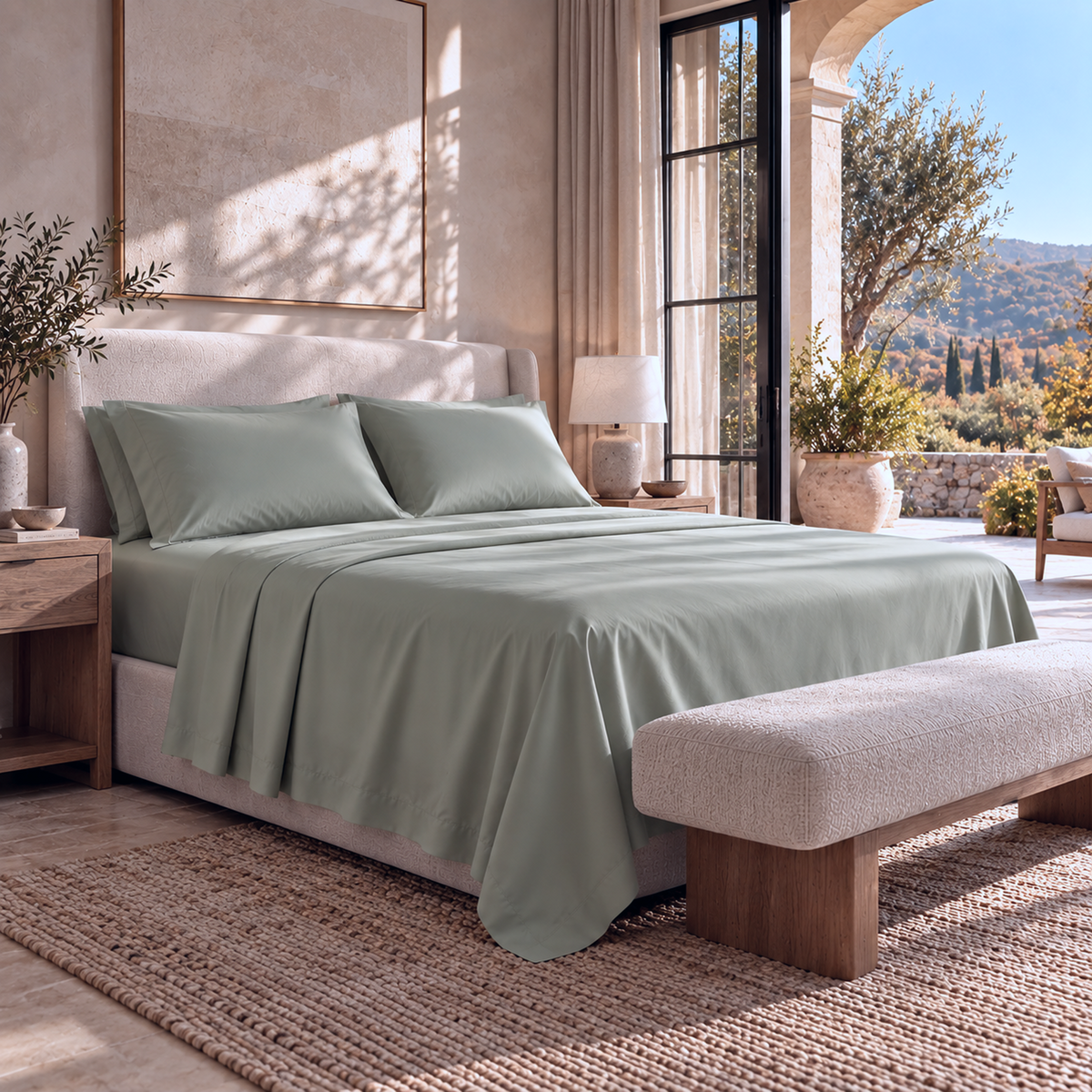 400 Thread Count Egyptian Cotton : Mineral Bedsheet Set