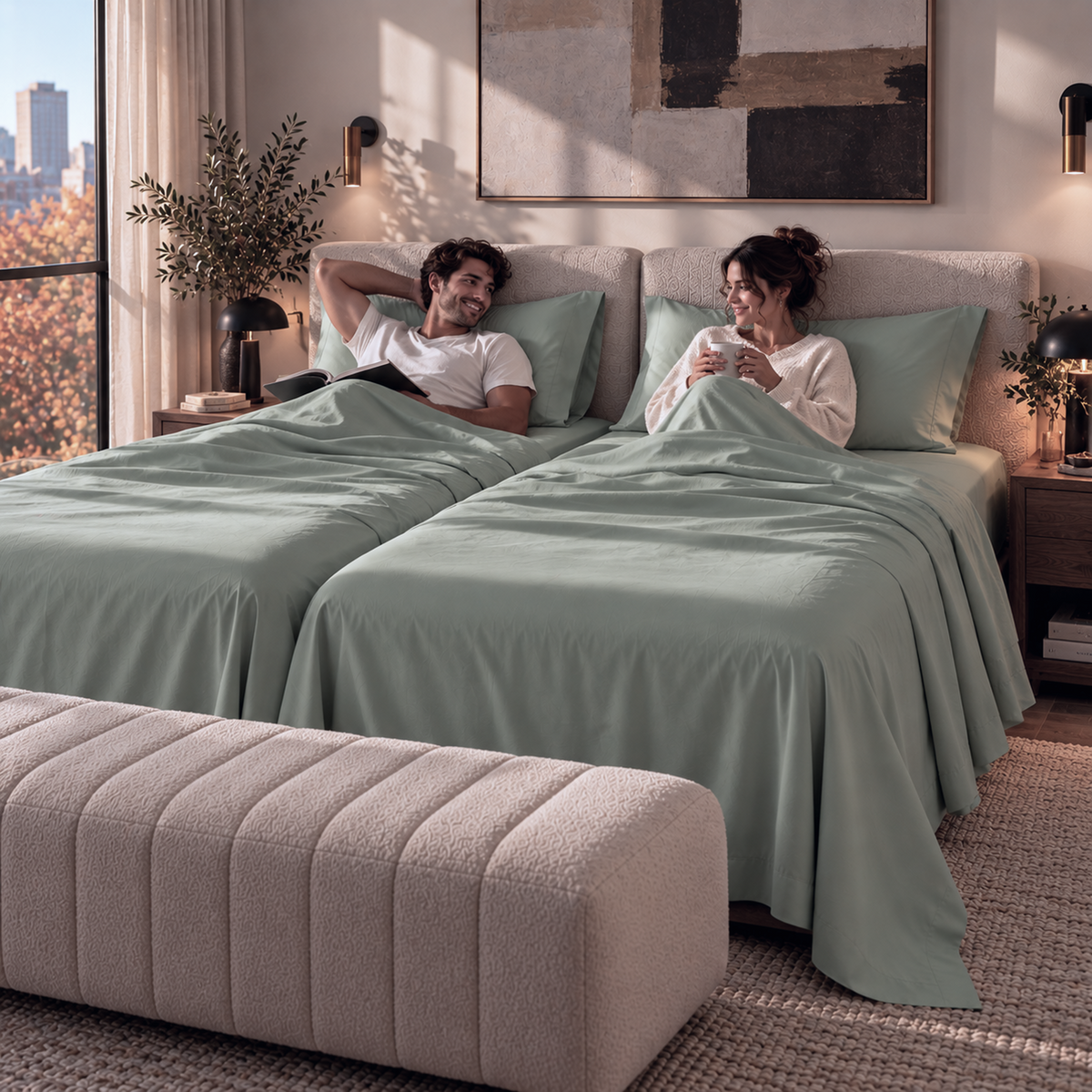 400 Thread Count Egyptian Cotton : Mineral Bedsheet Set